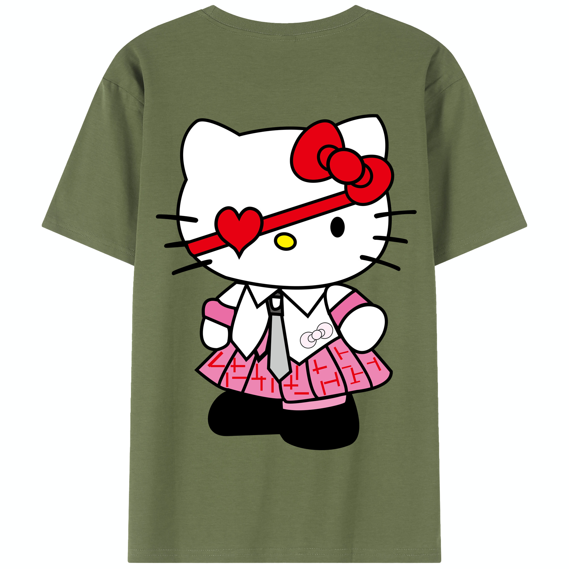 （画像用） Hello Kitty ハローキティ 綿100％半袖Tシャツ（背面プリント）